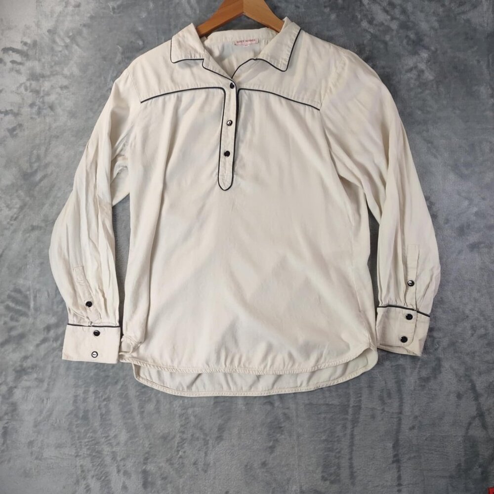 Kayce Hughes Women's 12  White Career  Versatile Old Money Vintage Church Blouse